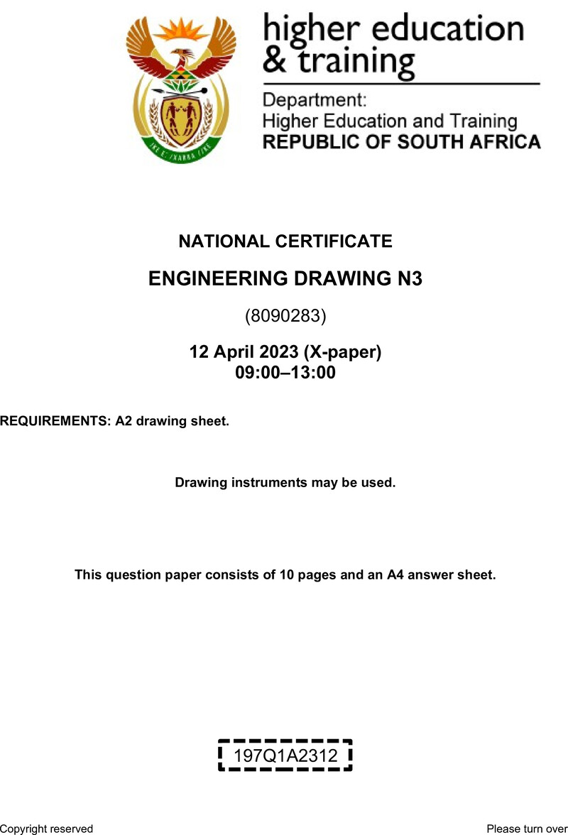 T590 Engineering Drawing N3 QP April 2023 Sign Off preview