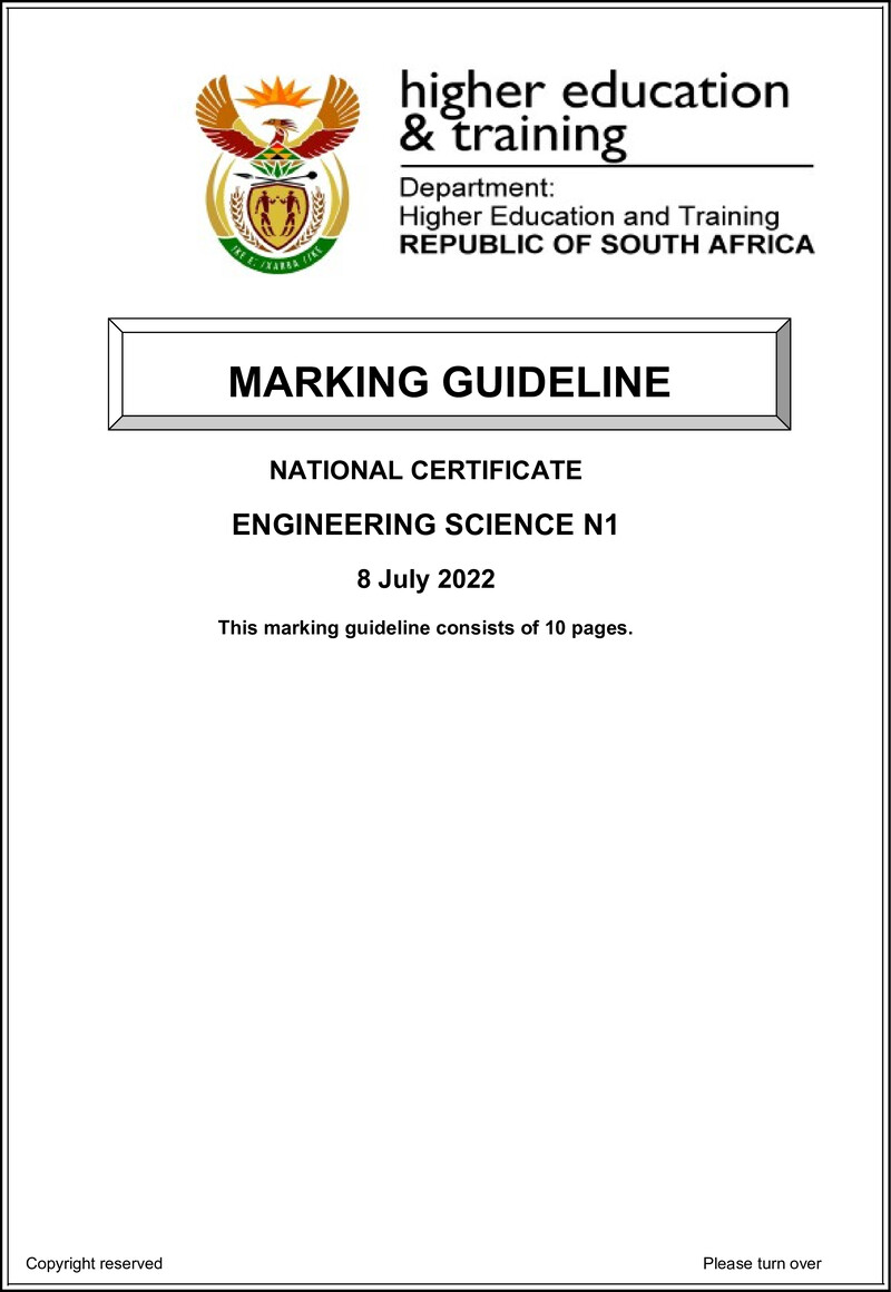 T620 Engineering Science N1 Aug Memo 2022