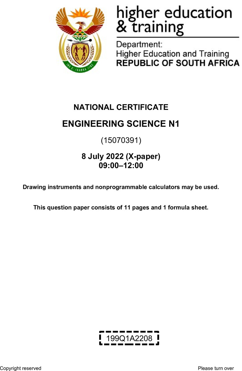 T620 Engineering Science N1 Aug QP 2022