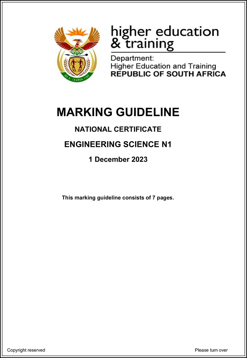 T620 Engineering Science N1 Memo Nov 2023 Thys