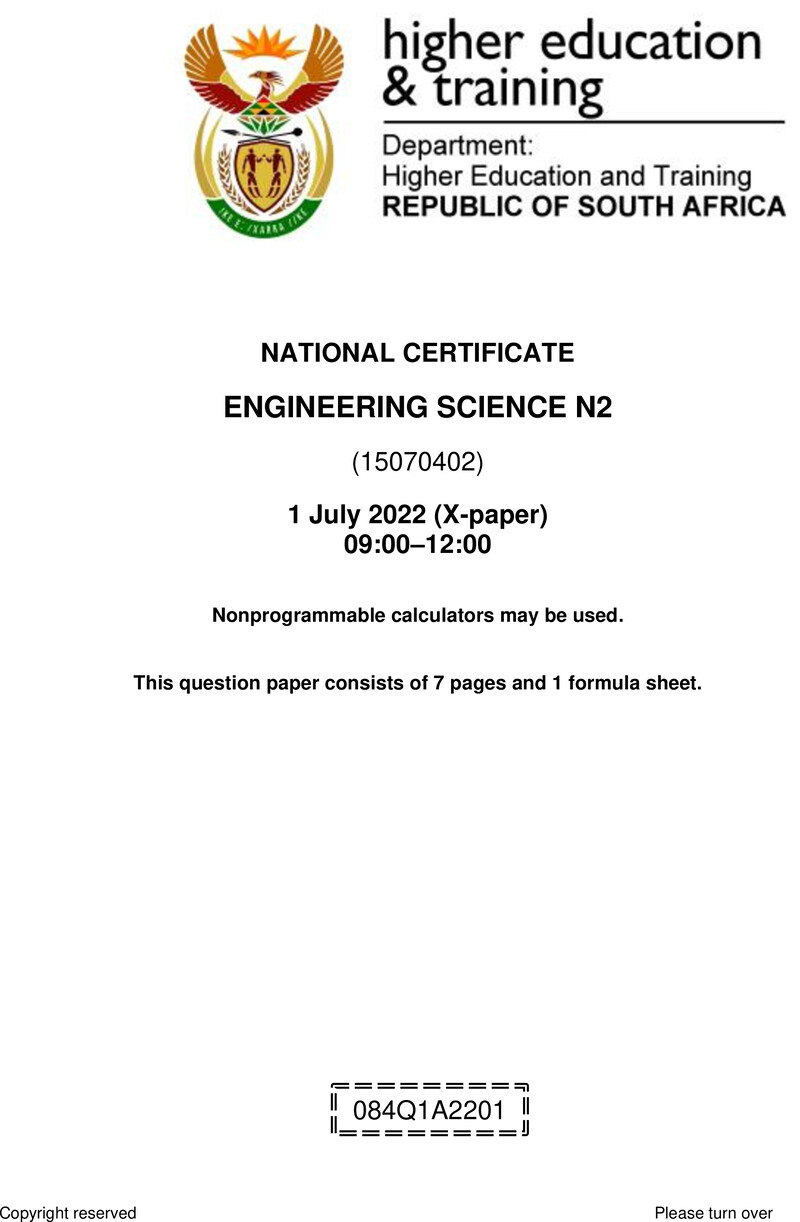 T630 084Q1A2201 Engineering Science N2 Aug 22 QP Sign Off