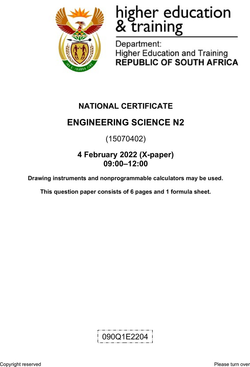 T630 Engineering Science N2 April 2022 QP Sign Off