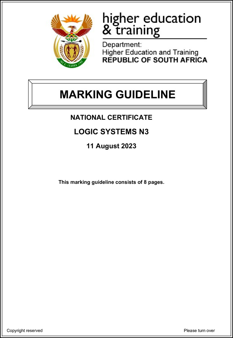 T930 Logic Systems N3 Memo Aug 2023 Sign Off