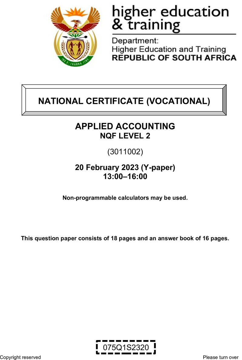 Applied Accounting L2 QP Supp Feb 2023