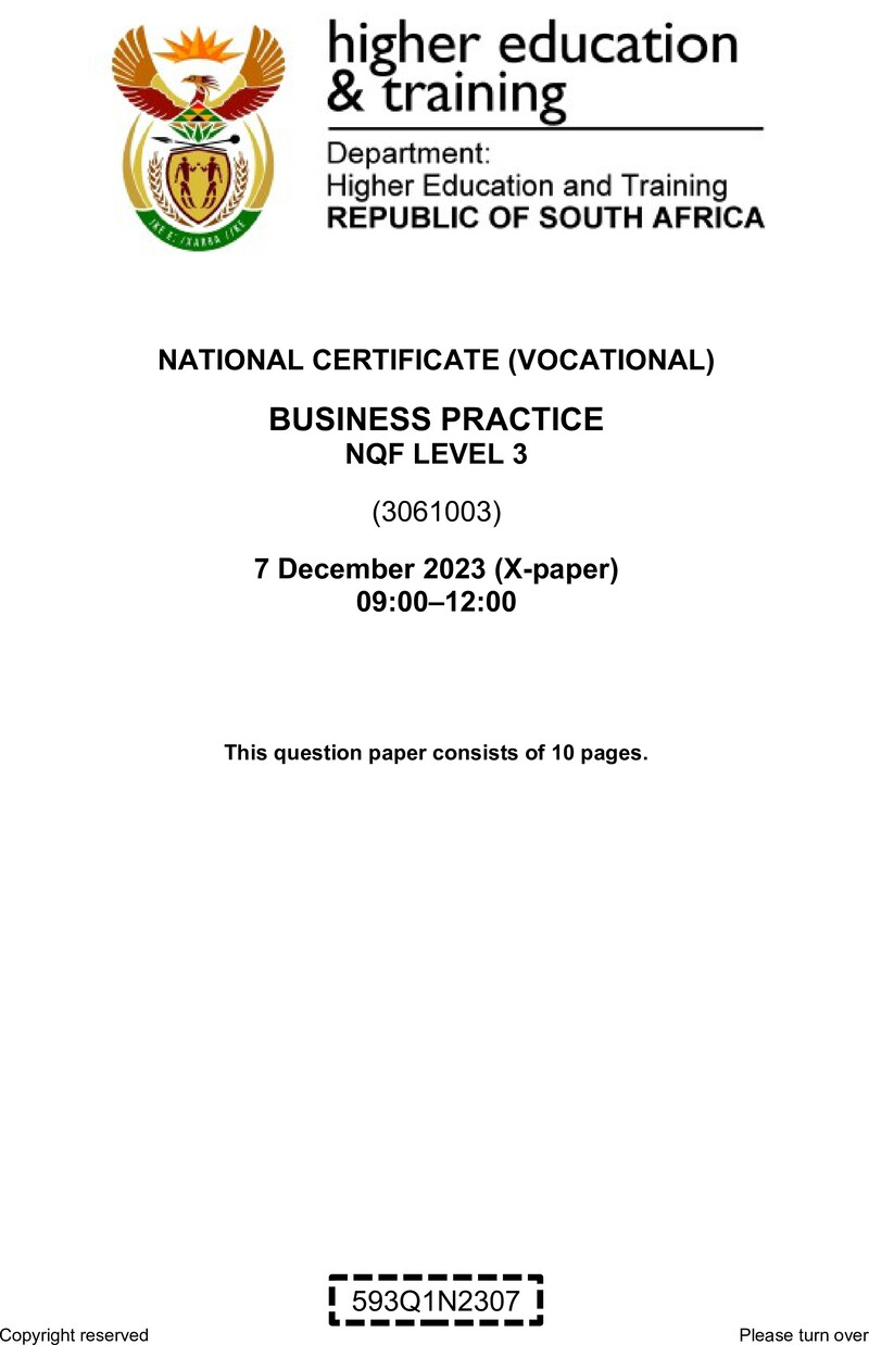 Business Practice L3 QP Nov 2023 preview