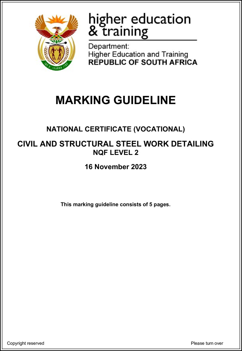 Nc410 Civil And Structural Steel Work Detailing L2 Memo Nov 2023