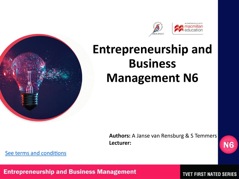 Entrepreneurship And Business Management N6 Module 9 Lg cover