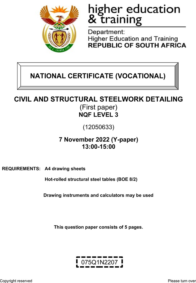 Nc420 Civil And Structural Steelwork Detailing L3 P1 QP Nov 2022