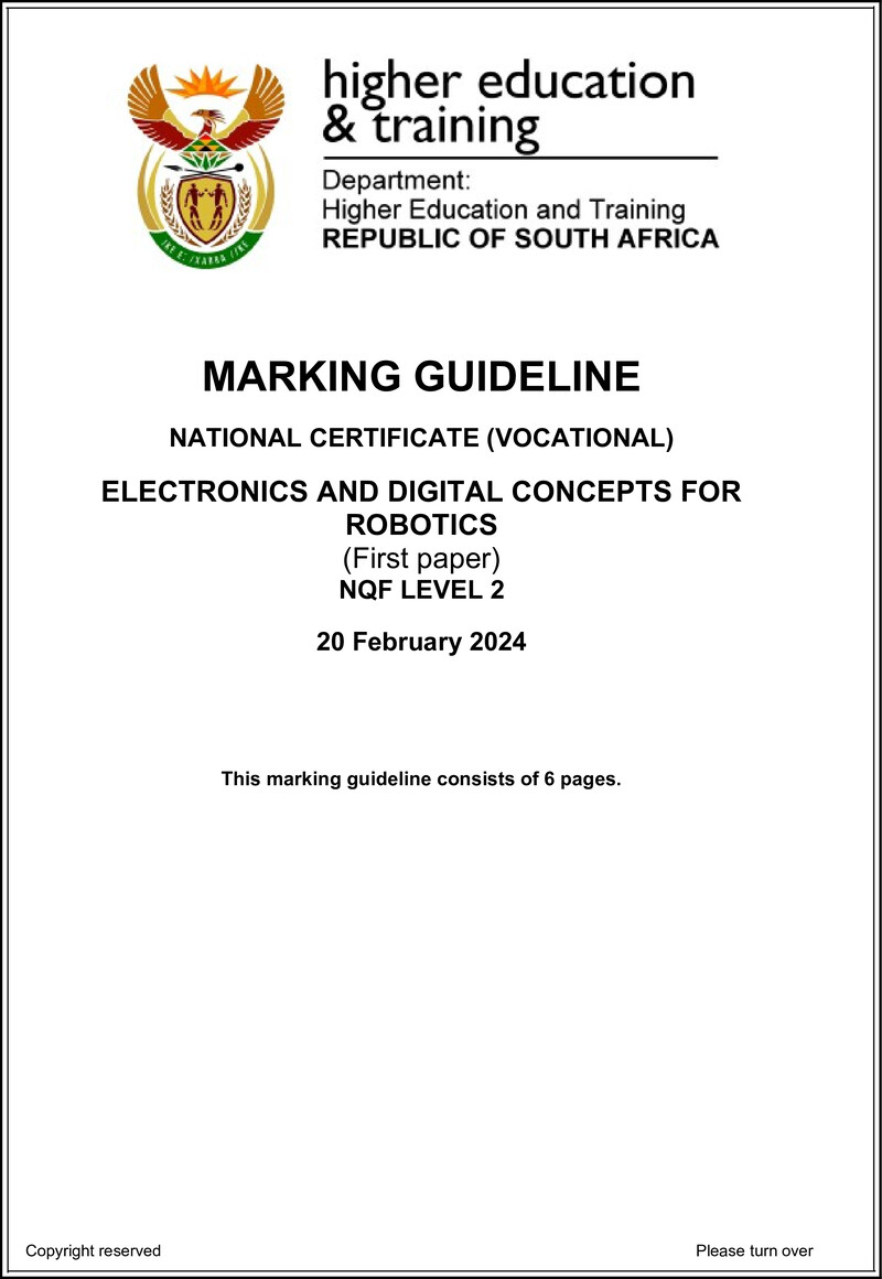 Nc Electronics And Digital Concepts For Robotics L2 P1 Memo Supp 2024 Final