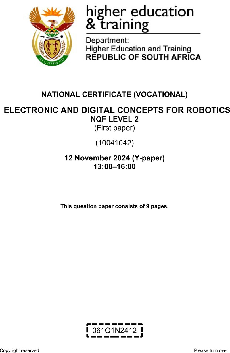 Nc000 Electronics And Digital Concepts For Robotics L2 P1 QP Nov 2024