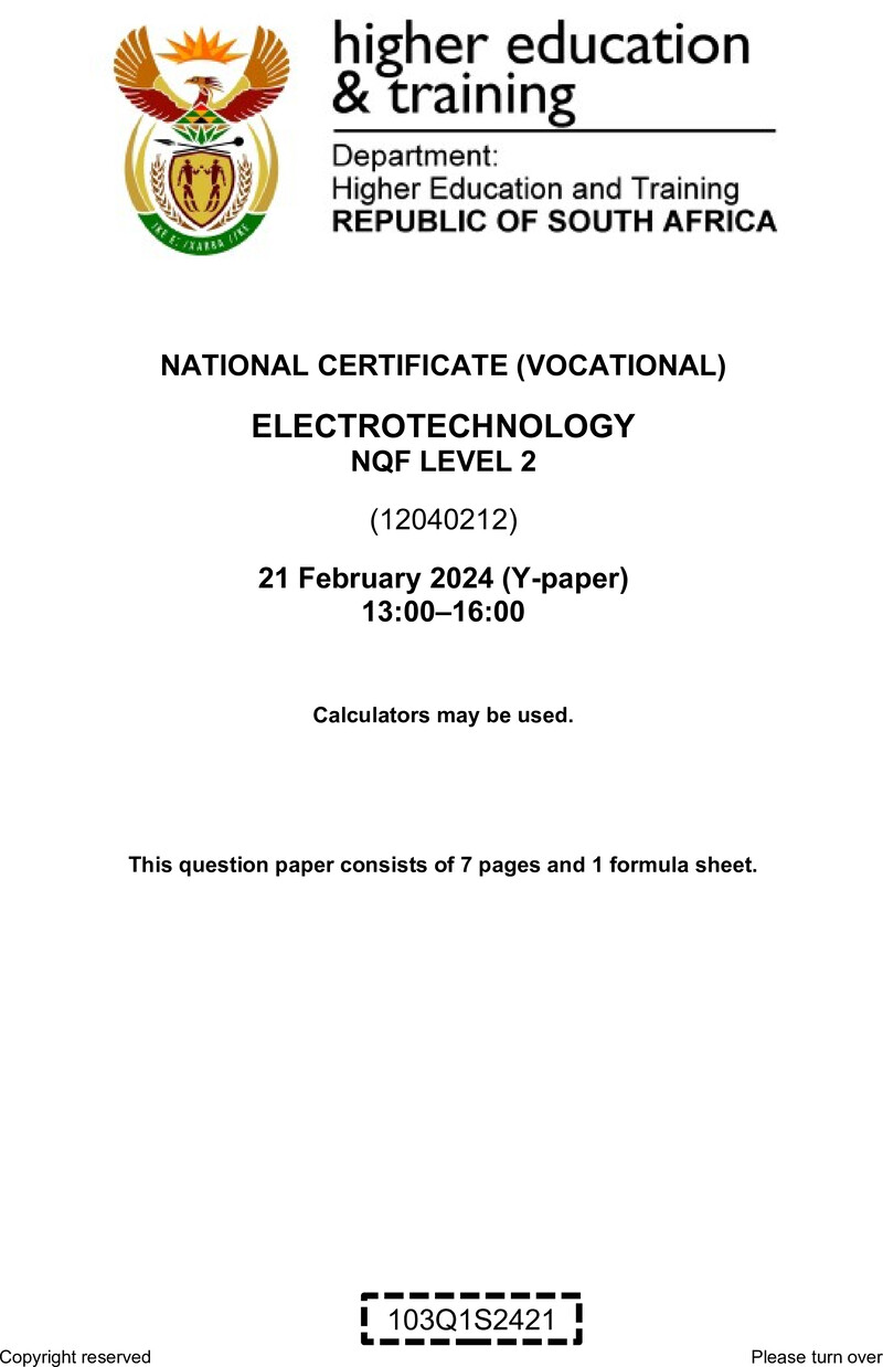 Nc1000 Electrotechnology L2 QP Feb 2024