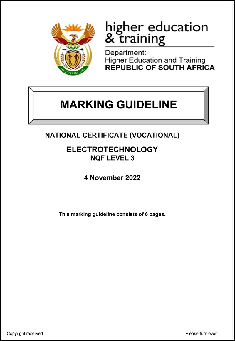 Nc1010 Electrotechnology L3 Memo Nov 2022