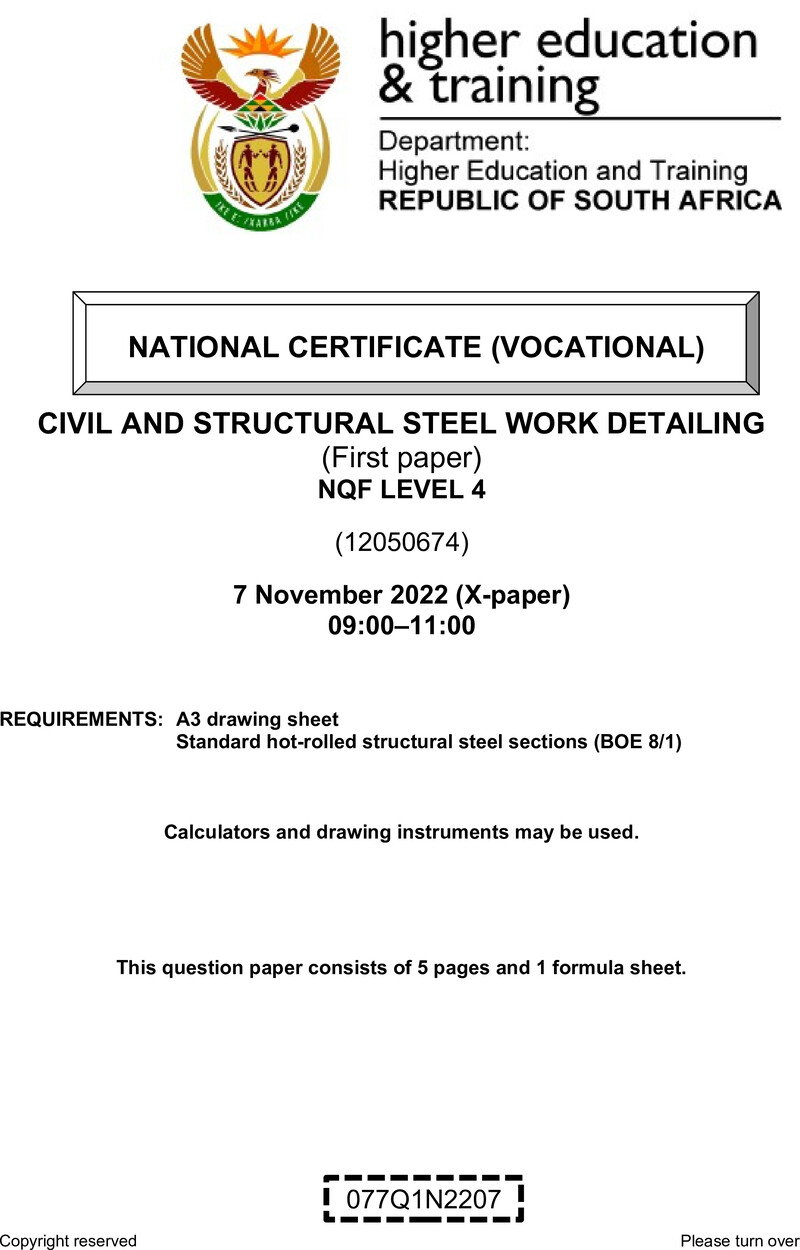 Nc440 Civil And Structural Steel Work Detailing L4 P1 QP Nov 2022 Signed Off