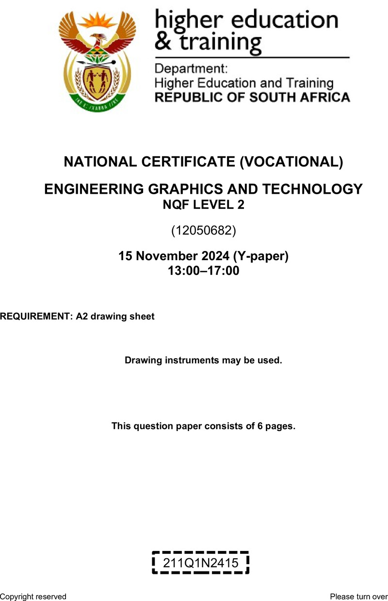 Nc1100 Engineering Graphics And Technology L2 QP Nov 2024