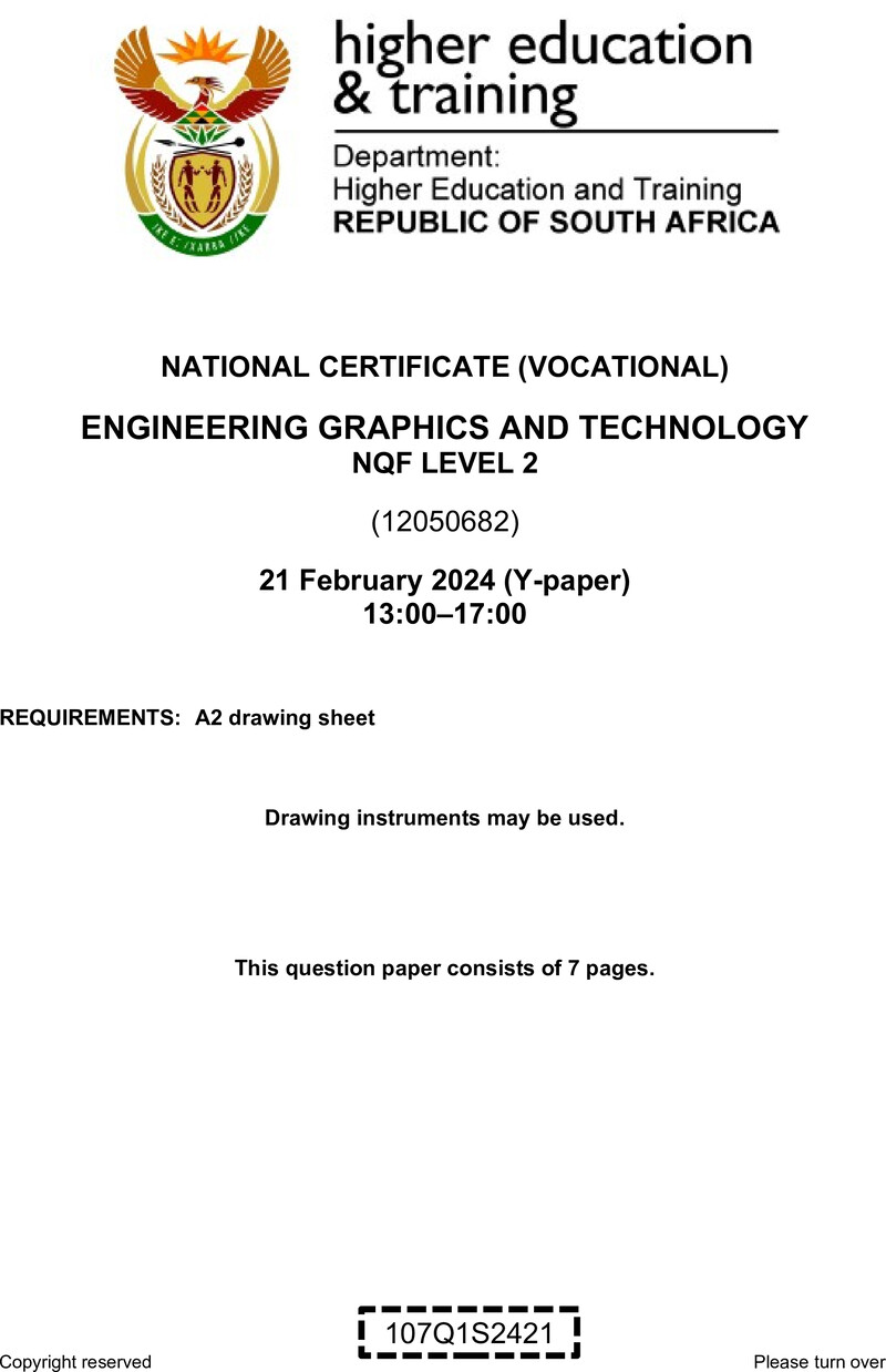 Nc1100 Engineering Graphics And Technology L2 QP Supp 2024