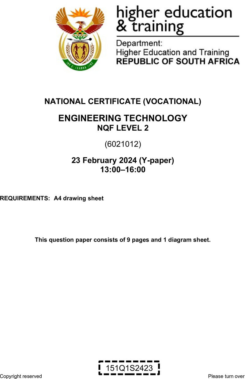 Nc1160 Engineering Technology L2 QP Supp 2024