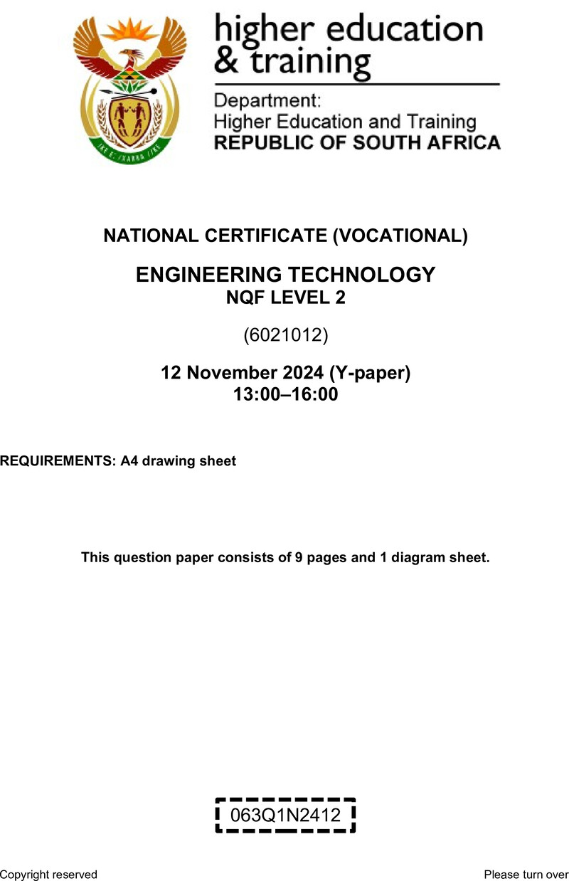 Nc1230 Engineering Technology L2 QP Nov 2024