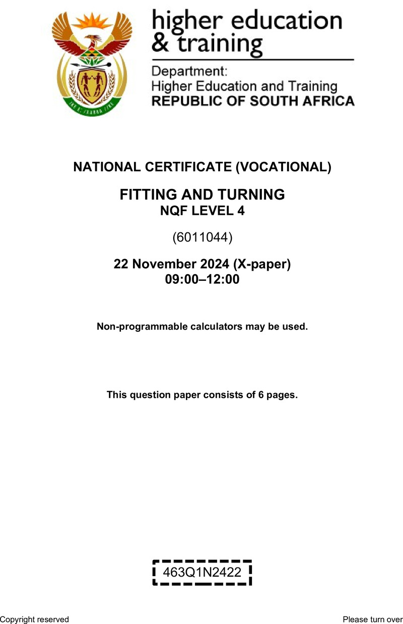 Nc1340 Fitting And Turning L4 QP Nov 2024