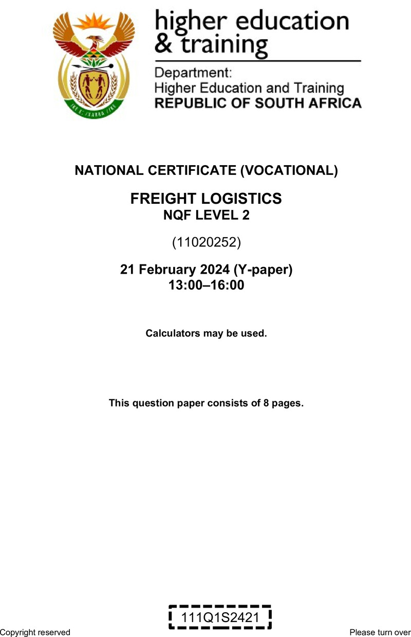 Nc1340 Freight Logistics L2 QP Supp 2024