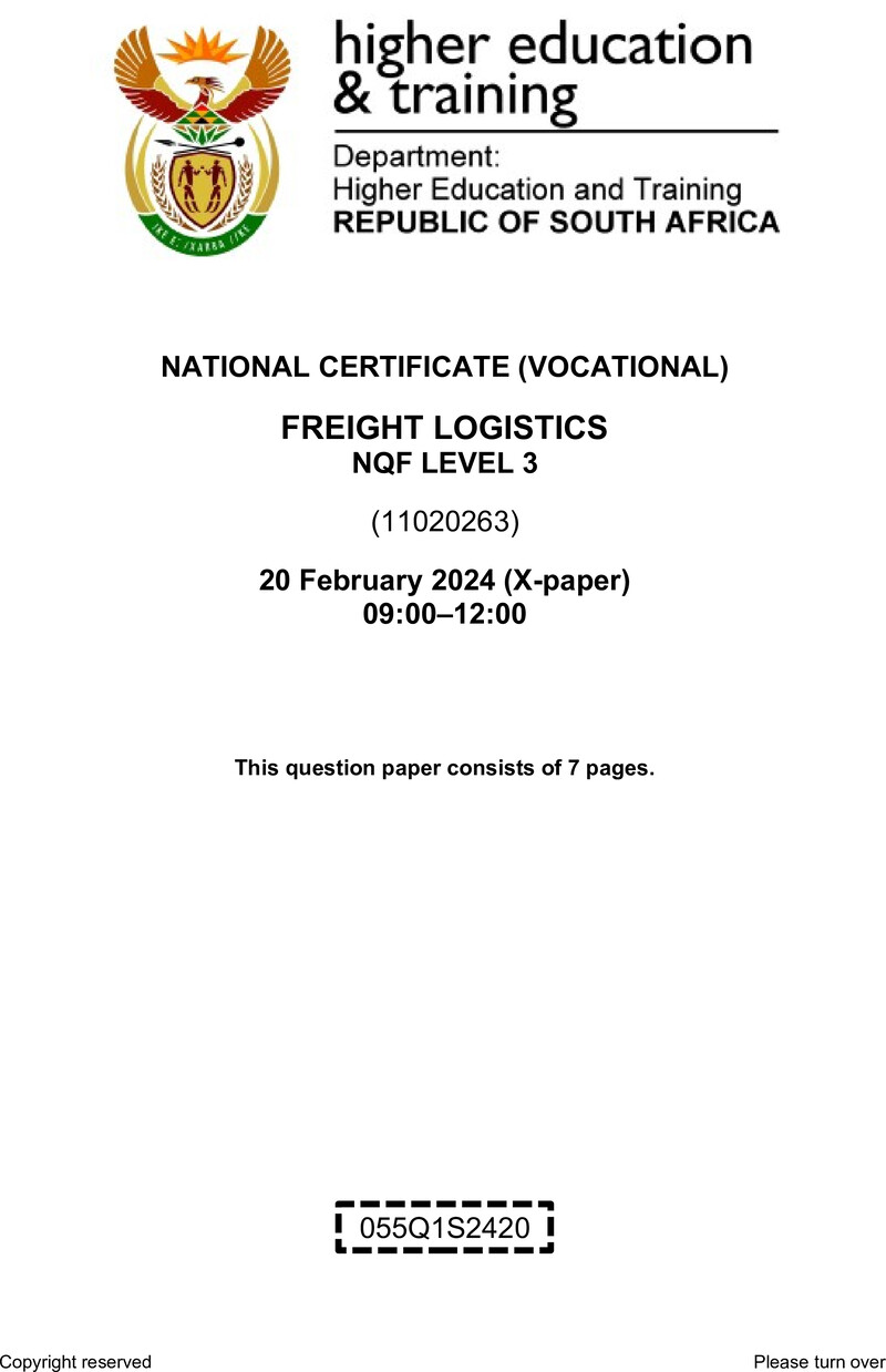 Nc1350 Freight Logistics L3 QP Supp 2024