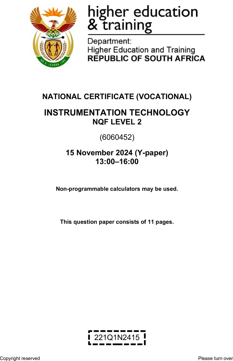 Nc1550 Instrumentation Technology L2 QP Nov 2024