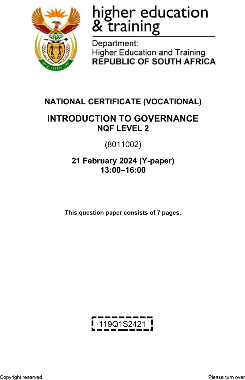 Nc1550 Introduction To Governance L2 QP Supp 2024