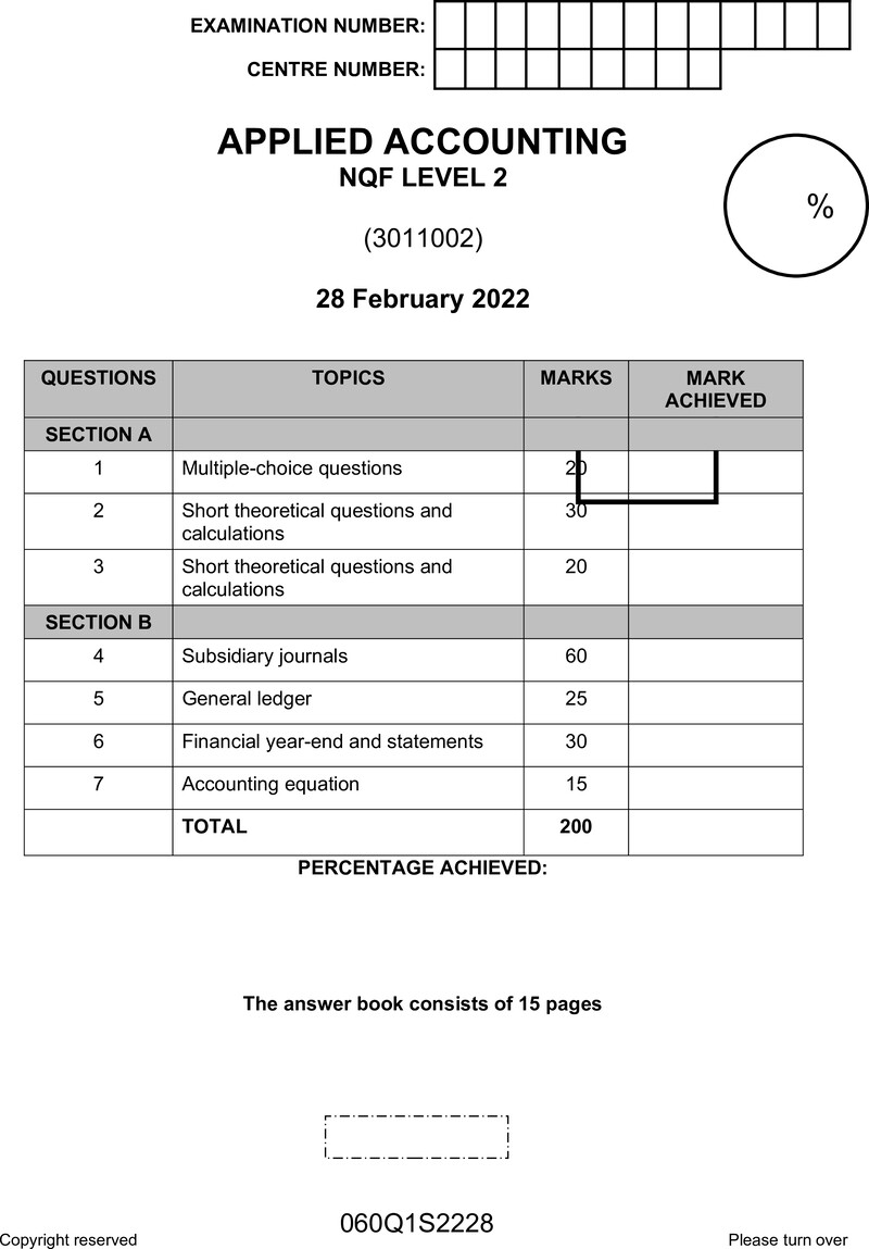 Nc170 Applied Accounting L2 Answer Book Supp 2022