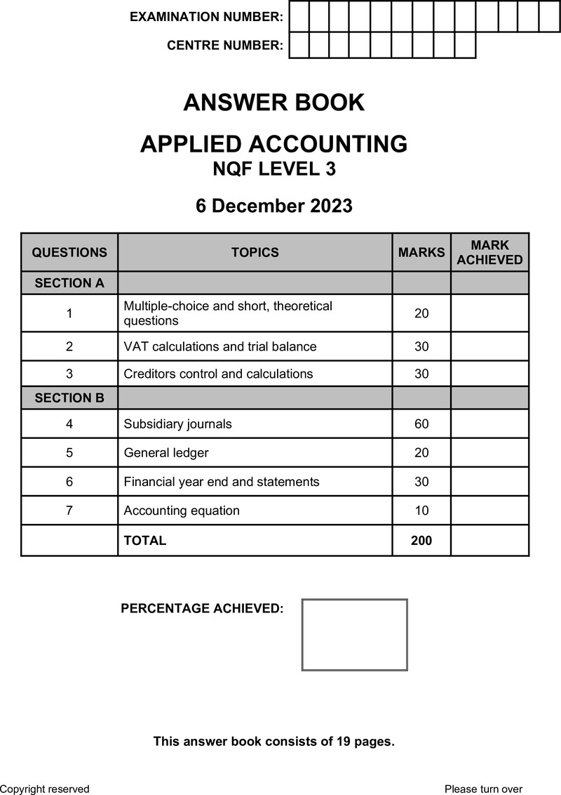 Nc180 Applied Accounting Answer Book Nov 2023