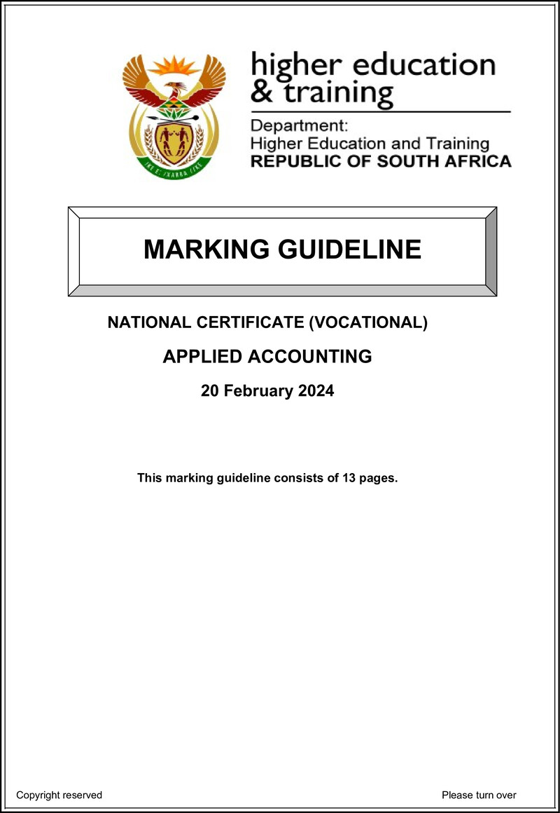 Nc180 Applied Accounting L3 Memo Supp 2024