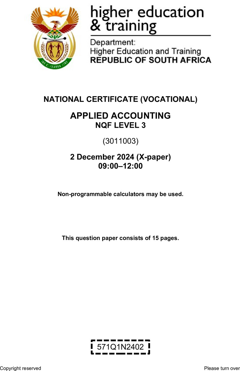 Nc180 Applied Accounting L3 Nov QP 2024