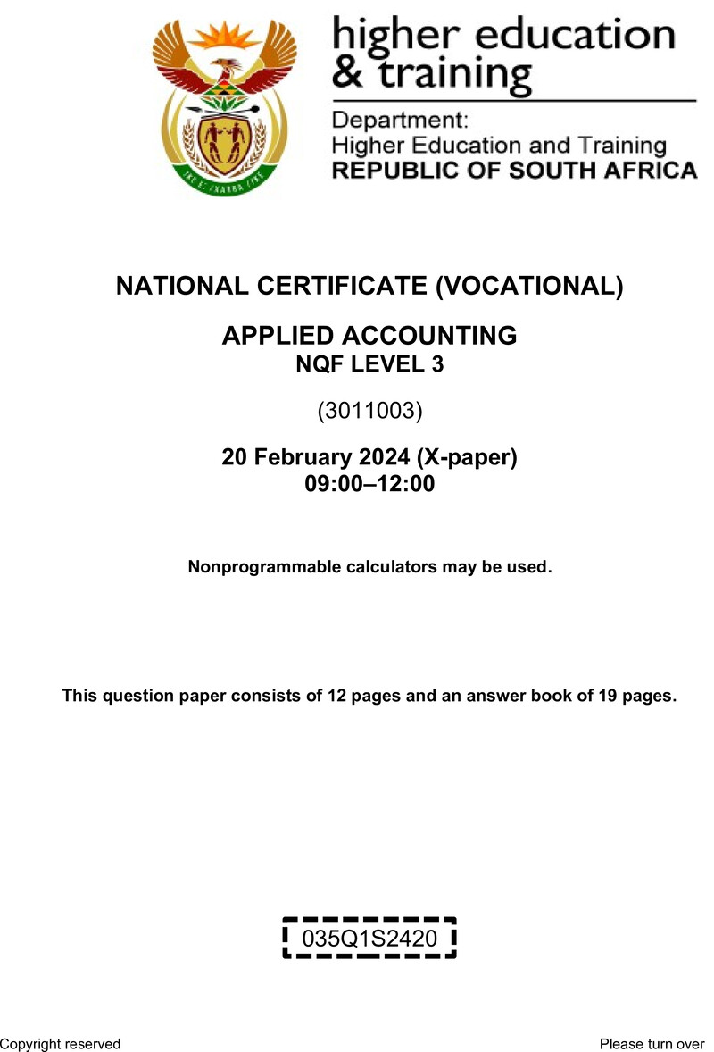 Nc180 Applied Accounting L3 QP Supp 2024