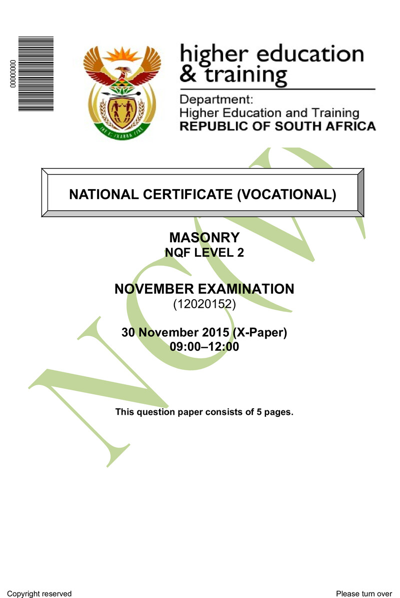 Nc1840 Masonry L2 QP Nov 2015