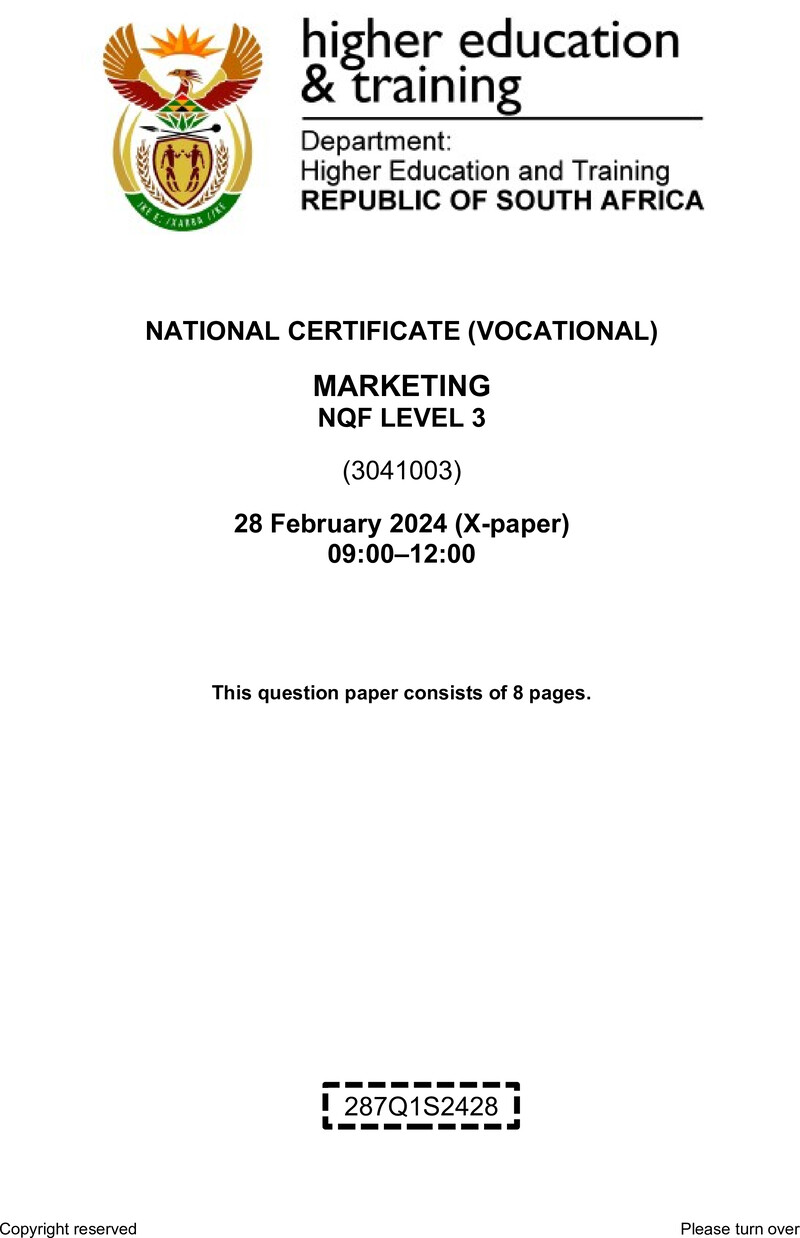 Nc1860 Marketing L3 QP Supp 2024