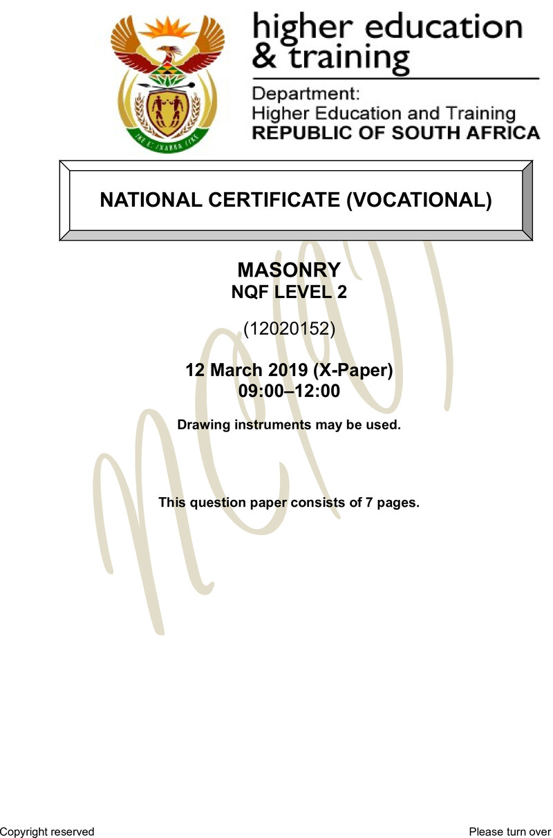 Nc1880 Masonry L2 QP Supp 2019