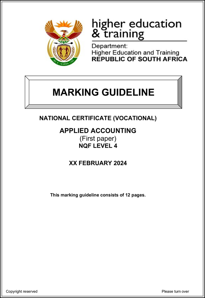 Nc190 Applied Accounting L4 P1 Memo Supp 2024