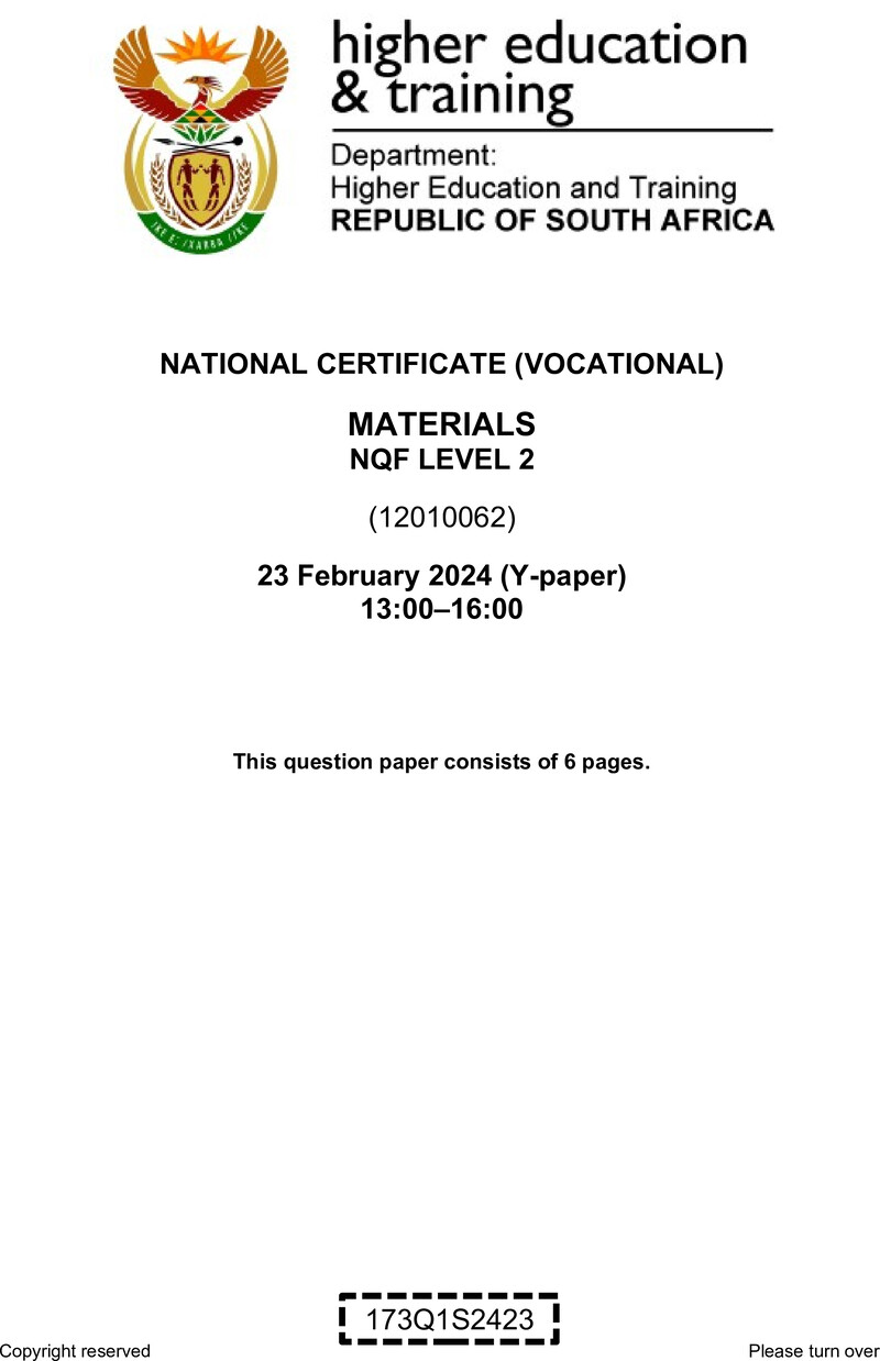 Nc1920 Materials L2 QP Feb 2024