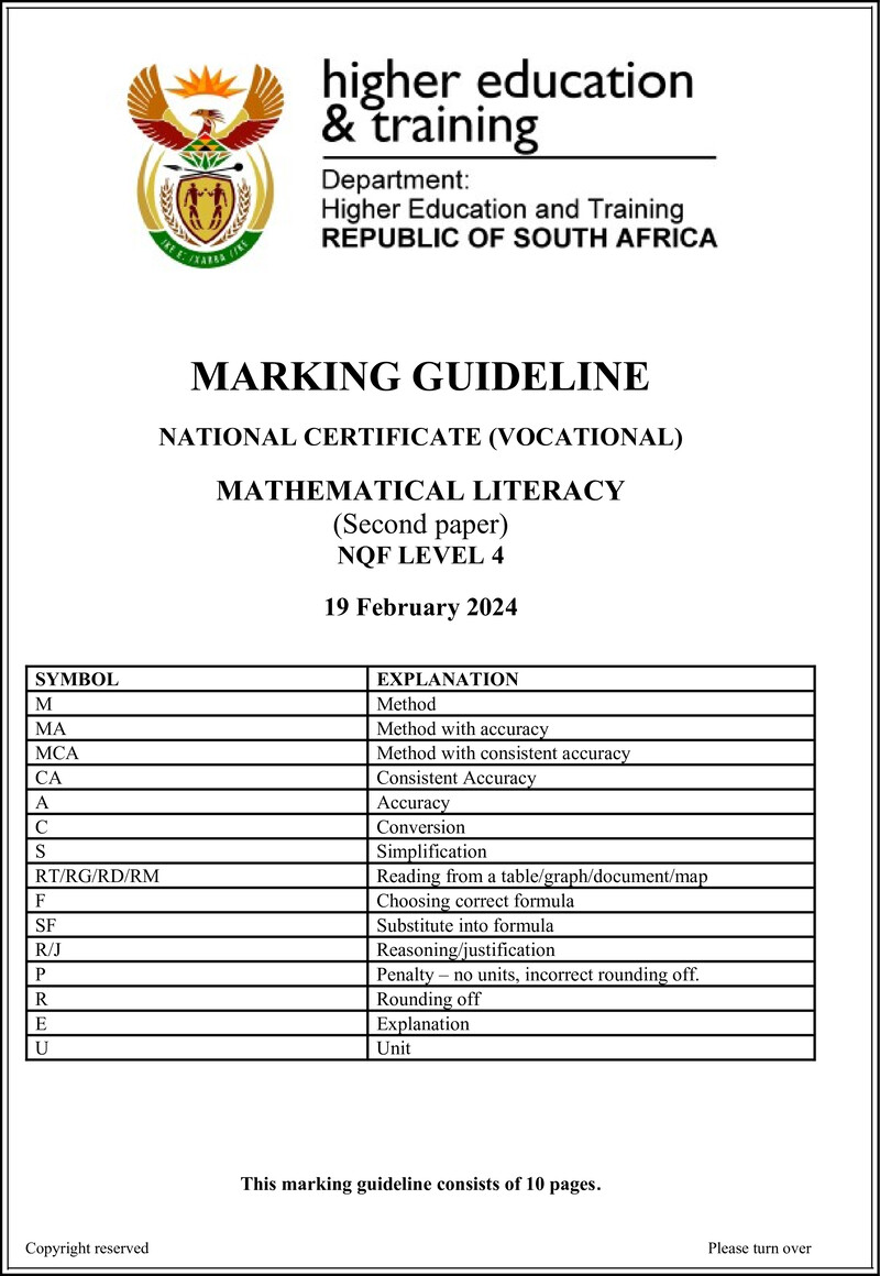 Nc2000 Mathematical Literacy L4 P2 Memo Supp 2024