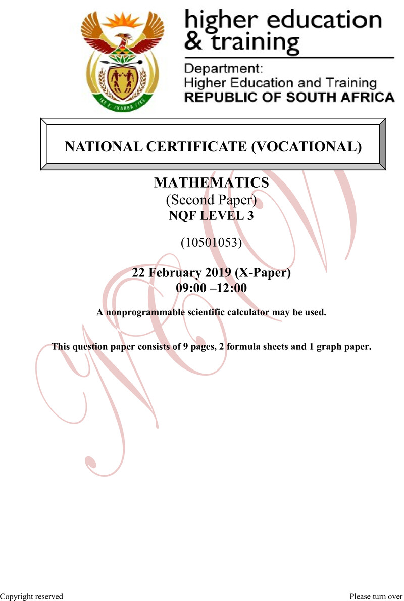 Nc2040 Mathematics L3 P2 QP Nov 2018 Now Feb 2018