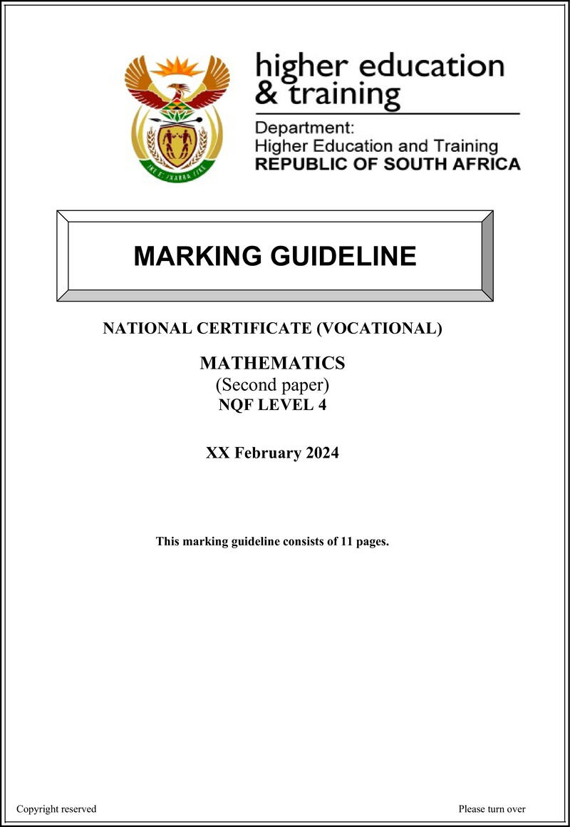 Nc2060 Mathematics L4 P2 Memo Feb 2024