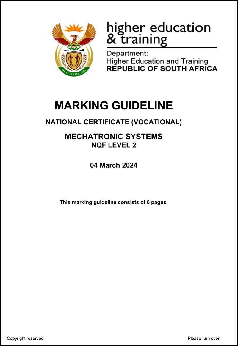 Nc2090 Mechatronic Systems L2 Memo Supp 2024