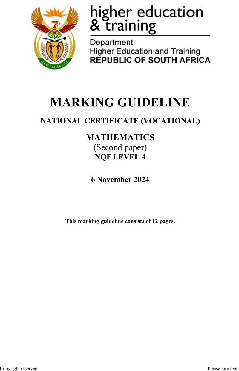 Nc2100 Mathematics L4 P2 Memo Nov 2024 Final From Mod