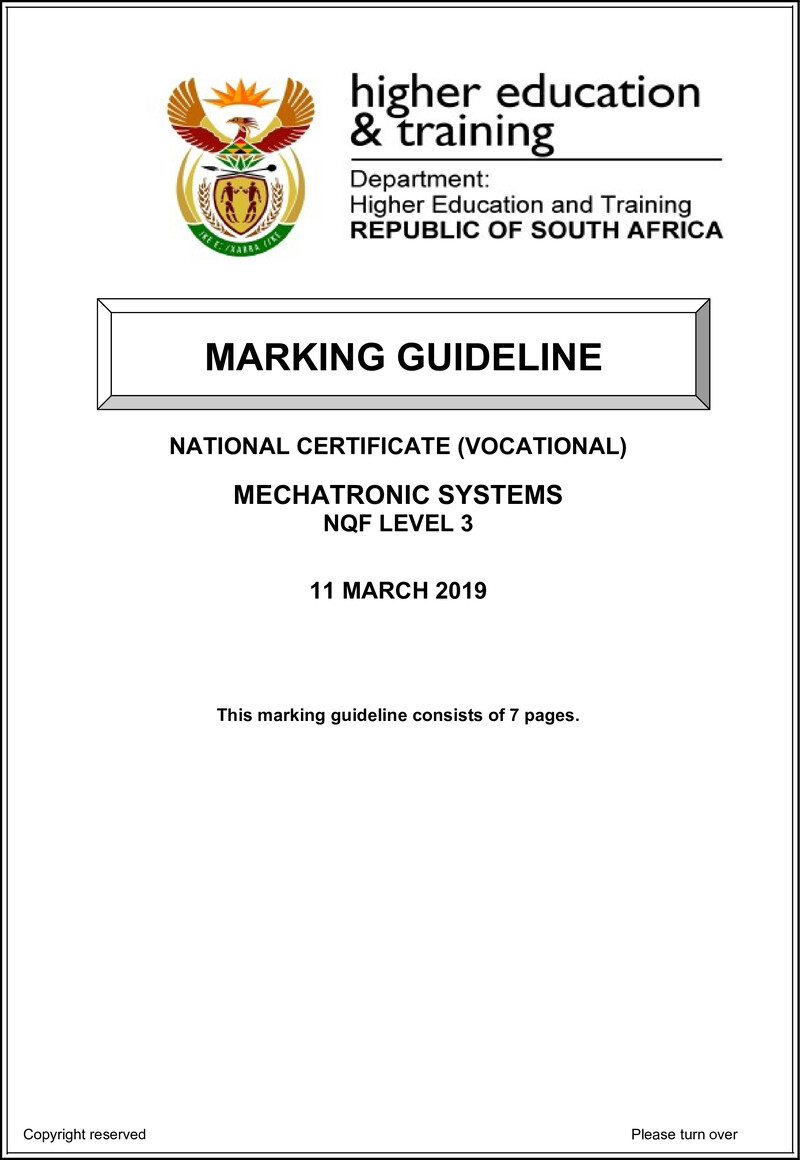 Nc2100 Mechatronic Systems L3 Memo Supp 2019