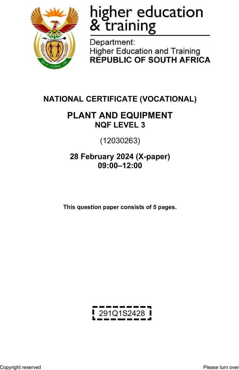Nc2370 Plant And Equipment L3 QP Supp 2024