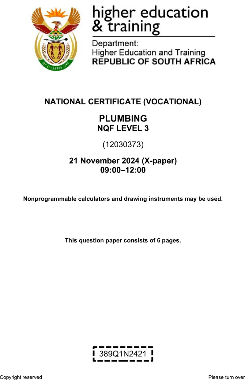 Nc2390 Plumbing L3 QP Nov 2024