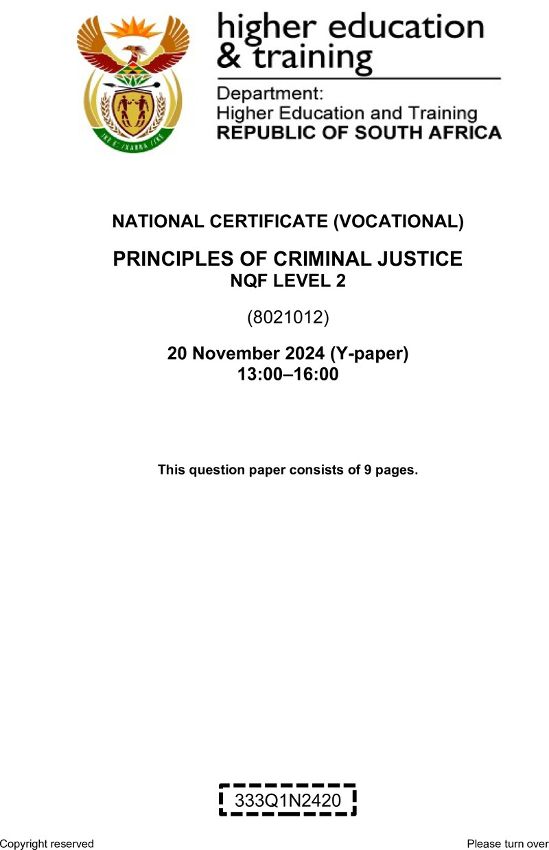 Nc2430 Principles Of Criminal Justice L2 QP Nov 2024