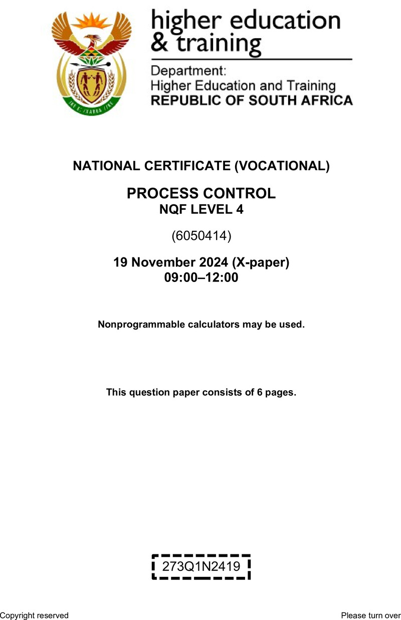 Nc2480 Process Control L4 QP Nov 2024