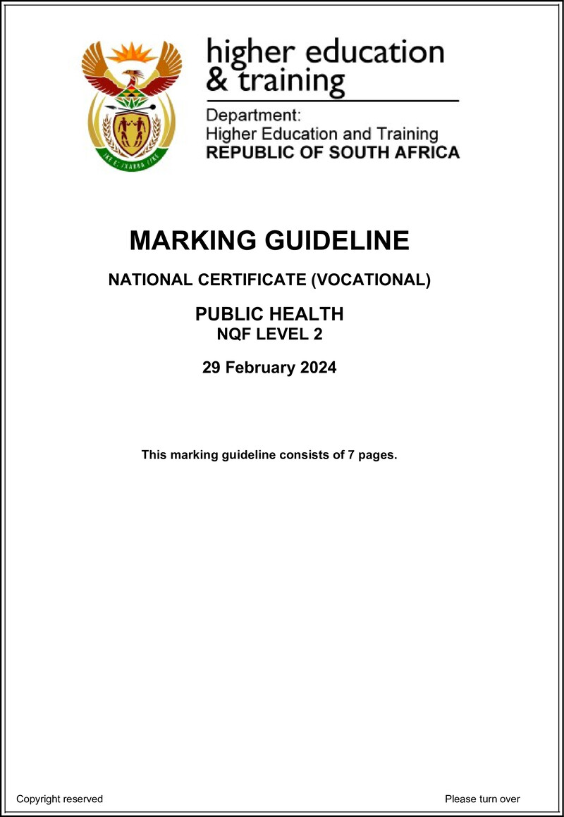 Nc2550 Public Health L2 Memo Supp 2024