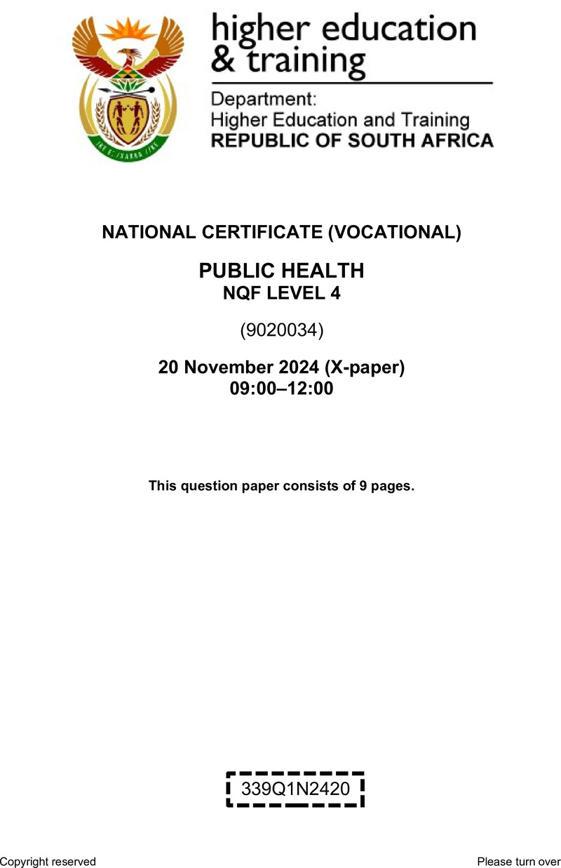 Nc2570 Public Health L4 QP Nov 2024