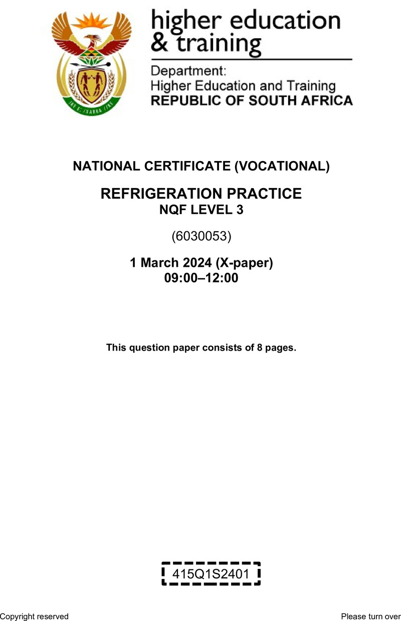 Nc2620 Refrigeration Practice L3 QP Supp 2024