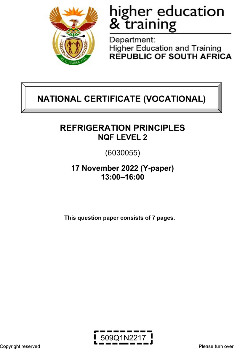 Nc2630 Refrigeration Principles L2 Nov QP 2022